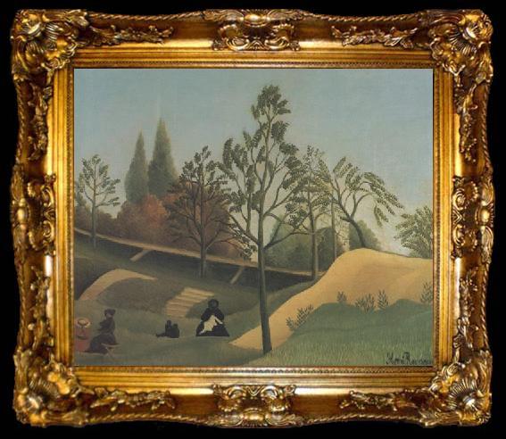 framed  Henri Rousseau View of the Fortifications, ta009-2